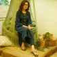 Elegant Cotton Navy Blue Embroidered Kurta - Pant Optional