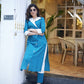 Classy Ikat Jacket Collared Cross Over Kurta - Pant Optional