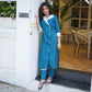 Classy Ikat Jacket Collared Cross Over Kurta - Pant Optional
