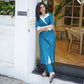 Classy Ikat Jacket Collared Cross Over Kurta - Pant Optional