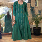 Classy Cotton Green Ikat A-Line Kurta - Pant Optional