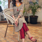Cotton Turn Collared Kurta with Exclusive Embroidery on Sleeves- Pant Optional