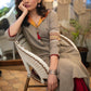 Cotton Turn Collared Kurta with Exclusive Embroidery on Sleeves- Pant Optional