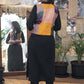 Must Have Black Cotton Kurta with Multicolor Cotton Silk Kantha Short Jacket - Pant Optional