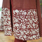 Classy Cotton Maroon Striped Ajrakh Long Shrug with Heavy Embroidery