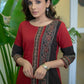 Elegant Maroon Cotton Ajrakh Combination Kurta - Pant Optional