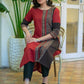 Elegant Maroon Cotton Ajrakh Combination Kurta - Pant Optional