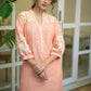 Exclusive Pure Cotton Peach Embroidered Kurta - Pant Optional