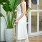 Classy White Cotton Kurta with Beautiful Embroidered Long Chanderi Shrug