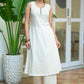 Classy White Cotton Kurta with Beautiful Embroidered Long Chanderi Shrug