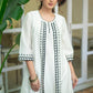 Classy White Cotton Kurta with Beautiful Embroidered Long Chanderi Shrug
