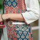 Must Have White Cotton Kurta with Multi Kantha Printed Patchwork Jacket - Pant Optional