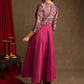 Beautiful Magenta Cotton Silk A-Line Kurta With Attached Banarasi Jacket - Pant Optional