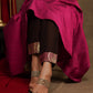 Beautiful Magenta Cotton Silk A-Line Kurta With Attached Banarasi Jacket - Pant Optional