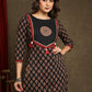Beautiful Black Ajrakh Combination  Kurta With Ajrakh Applique On Yoke - Pant Optional