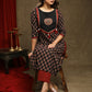 Beautiful Black Ajrakh Combination  Kurta With Ajrakh Applique On Yoke - Pant Optional