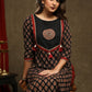 Beautiful Black Ajrakh Combination  Kurta With Ajrakh Applique On Yoke - Pant Optional