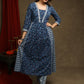 Trendy Indigo Combination A-Line Kurta - Pant Optional