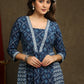 Trendy Indigo Combination A-Line Kurta - Pant Optional