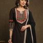 Exquisite Black Cotton Ajrakh Combination Kurta Pant Set - Dupatta Optional