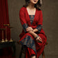 Stylish Maroon Cotton Ajrakh Combination Kurta With Pearl Embellishments - Pant Optional