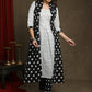 Elegant Pure Ivory And Black Double Ikat Shrug - Kurta Optional