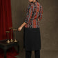 Black Ikat Combination Kurta With Ikat Jacket - Pant Optional
