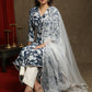 Exquisite Navy Blue Floral Printed A-Line Flared Kurta Highlighted With Beautiful Lace - Pant Optional