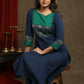 Exquisite Navy Blue Cotton  Ajrakh combination Straight Cut Kurta Paired With Ajrakh Stole - Pant Optional