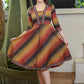 Exclusive Multicolour Cotton Ikat Dress Highlighted with Matching Ikat Border