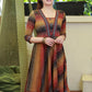 Exclusive Multicolour Cotton Ikat Dress Highlighted with Matching Ikat Border