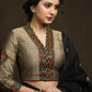 Golden Cotton Silk Kutch Mirror Embroidered Blouse