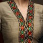 Golden Cotton Silk Kutch Mirror Embroidered Blouse
