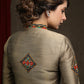 Golden Cotton Silk Kutch Mirror Embroidered Blouse