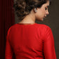 Red Cotton Silk Lace Highlighted Festive Blouse