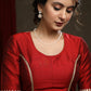 Graceful Hand Embroidered Maroon Cotton Silk Blouse