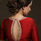 Graceful Hand Embroidered Maroon Cotton Silk Blouse