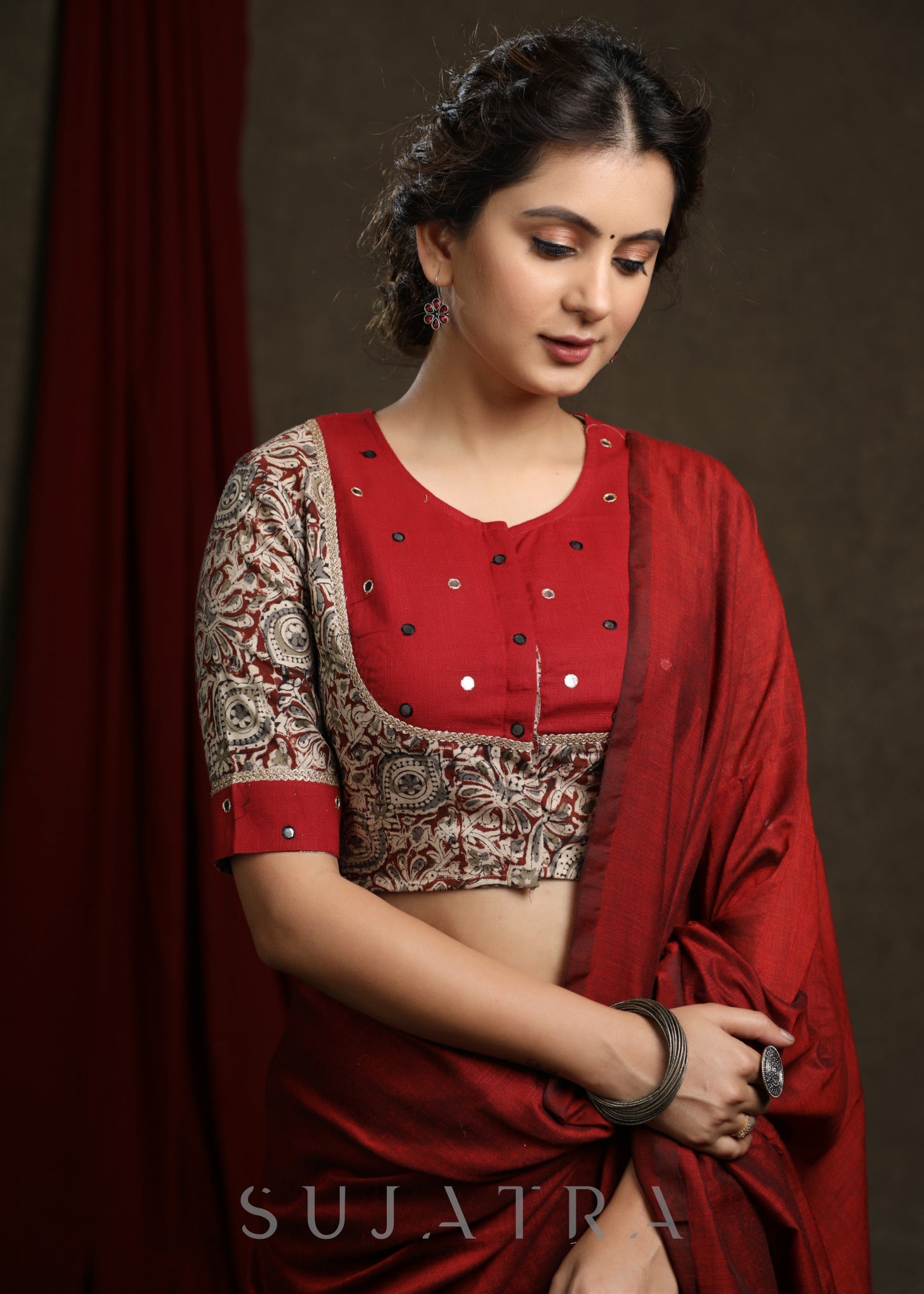 Katak set Nude Tissue Hand Stitch work Blouse and jacket with sharara main image 0
