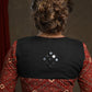 Trendy Black Cotton Ajrakh Combination Mirror Work Blouse - Plain Saree Optional