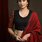 Trendy Black Cotton Ajrakh Combination Mirror Work Blouse - Plain Saree Optional