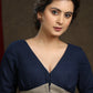 Classy Navy Blue Cotton Ajrak Combination Top