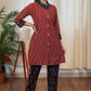 Cotton Ajrakh Tunic With Smart Collars