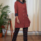 Cotton Ajrakh Tunic With Smart Collars
