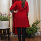 Striking Maroon Cotton Ajrakh Combination Tunic With Buttons and Tassles