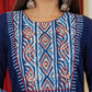 Beautiful Indigo Combination Navy Blue Cotton Straight Cut Kurta with Embroidery, Bead and Pearl Work