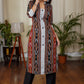 Elegant Straight Cut Kurta with Cotton Ikat and Cotton silk Combination