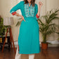Elegant Straight Cut Cotton kurta With Pretty Embroidery Work on the Yoke