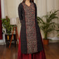 Unique Straight Cut Cotton Ikat kurta with Ajrakh Animal Print Front Panel