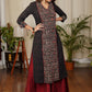 Unique Straight Cut Cotton Ikat kurta with Ajrakh Animal Print Front Panel
