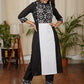 Designer Straight Cut Cotton Ikat Combination Kurta